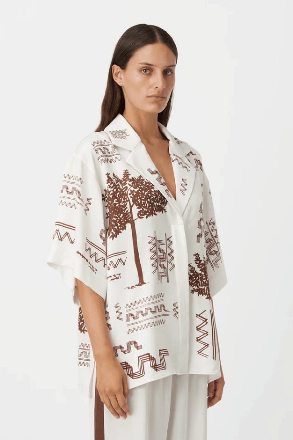Camilla and Marc | Cassia Shirt Cassia Oyster Print | Girls With Gems