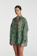 Sheer LS Shirt Viper by Summi Summi, sheer long sleeve shirt, perfect for layering or night out styling