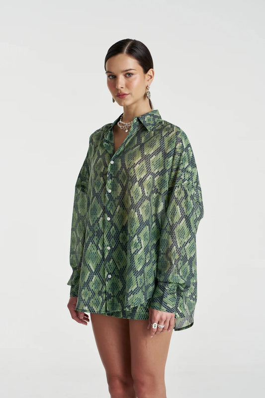 Sheer LS Shirt Viper by Summi Summi, sheer long sleeve shirt, perfect for layering or night out styling