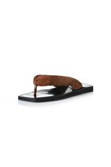 Chase Sandal Mocha Suede by Alias Mae, suede thong sandal with square toe, perfect for everyday casual styling