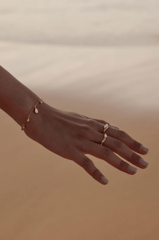 By Charlotte |18k Gold Vermeil Gold Chasing Tides Ring | Girls with Gems