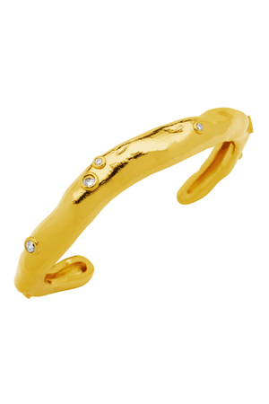 Wisteria Bracelet by Amber Sceats, handcrafted in Italy with 24K gold plating and sparkling cubic zirconia, a trendy, elegant piece for any look.