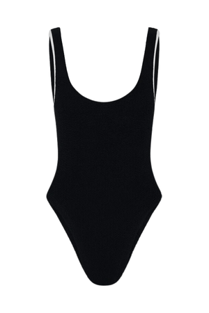 Hunza G | Faye Contrast Swim Black/White | Girls with Gems