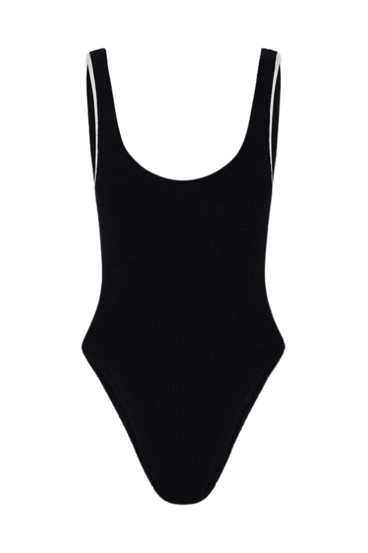 Hunza G | Faye Contrast Swim Black/White | Girls with Gems