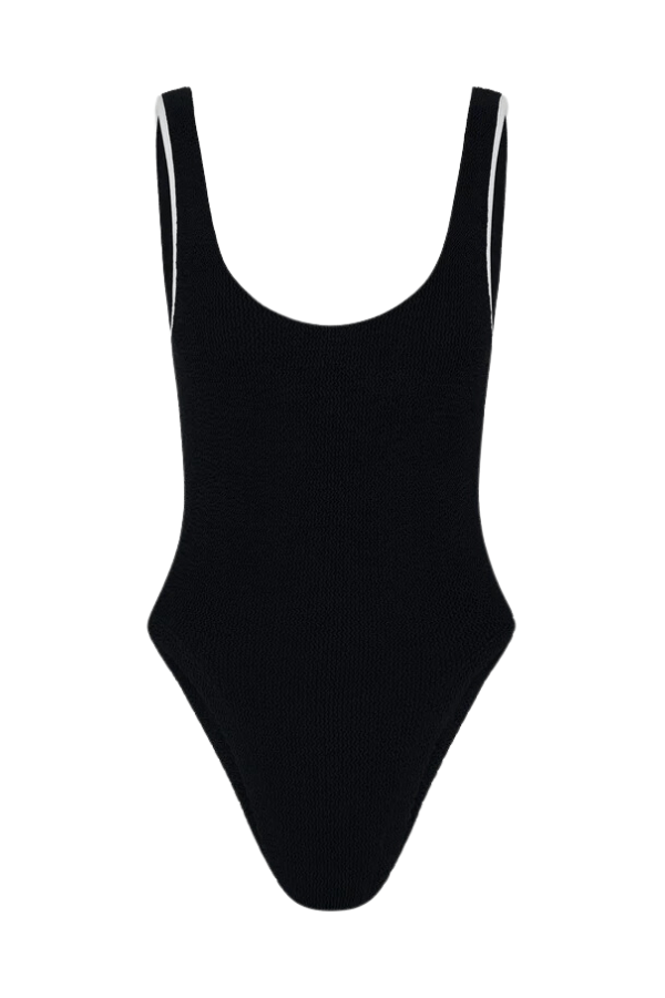 Hunza G | Faye Contrast Swim Black/White | Girls with Gems