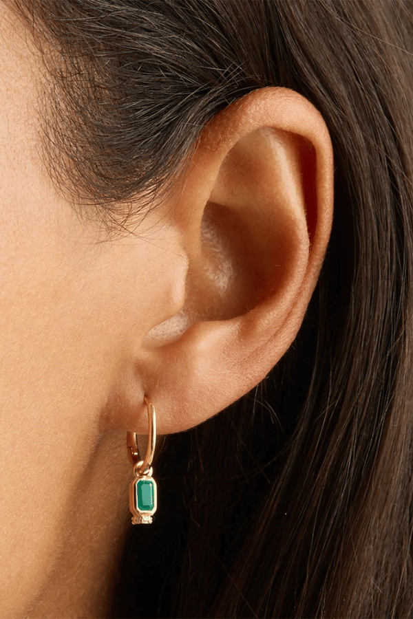 By Charlotte | 18k Gold Vermeil Strength Within Hoops | Girls With Gems