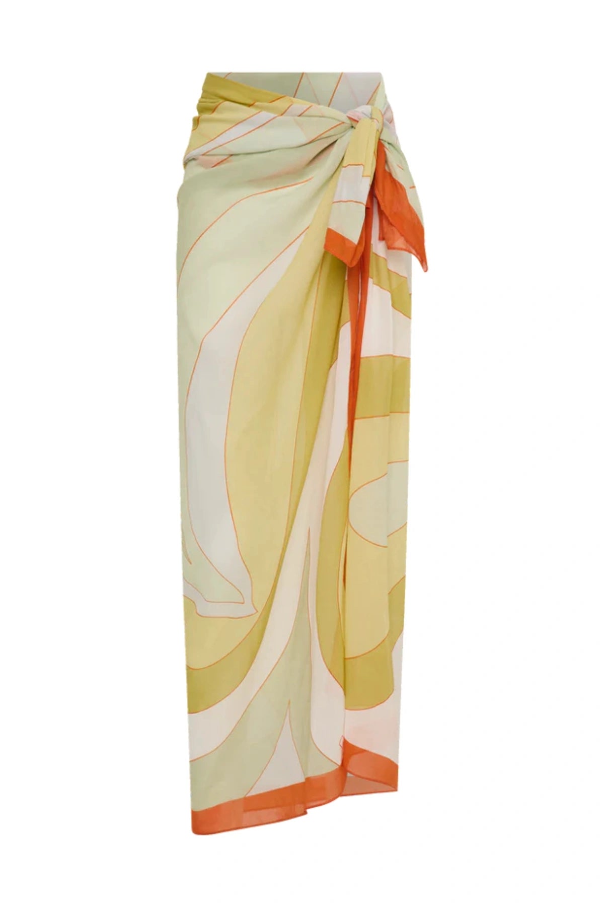 Square Pareo in Essence by Soleil Soleil, a lightweight organic cotton wrap or scarf with paisley-inspired colour-block print, perfect for sun-drenched days.