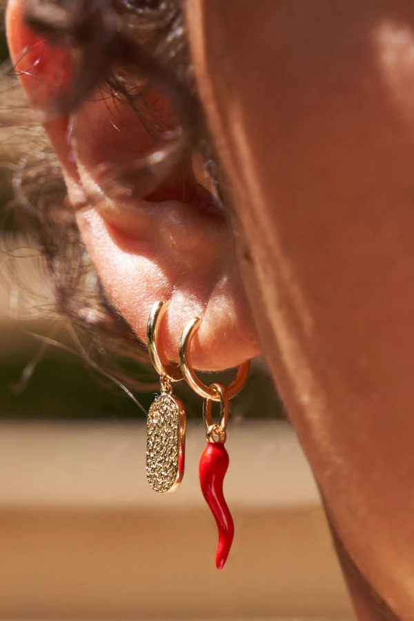 Arms of Eve | Cornicello Red Charm Earrings | Girls with Gems