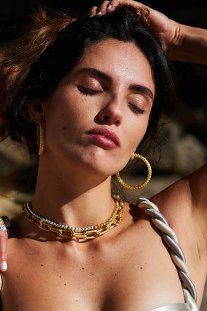 Emma Pills | Capri Chain Link Necklace Gold | Girls with Gems