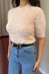 Maxime Knit Top Powder Pink by Camilla and Marc - slim fit knit tee with ribbed trims and structured shape, perfect for refined everyday styling.