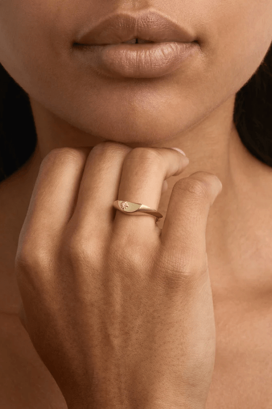 By charlotte | 18k Gold Vermeil Lotus Ring | Girls with Gems