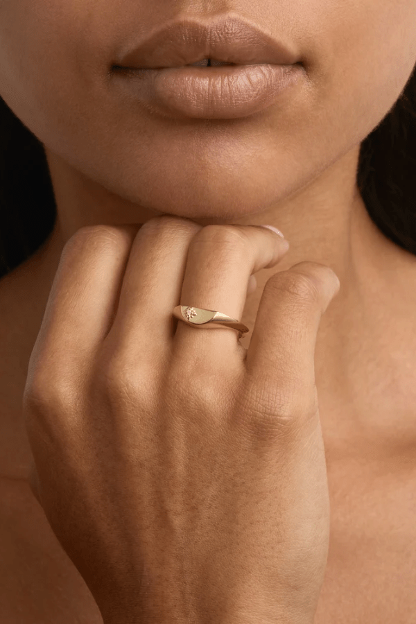 By charlotte | 18k Gold Vermeil Lotus Ring | Girls with Gems