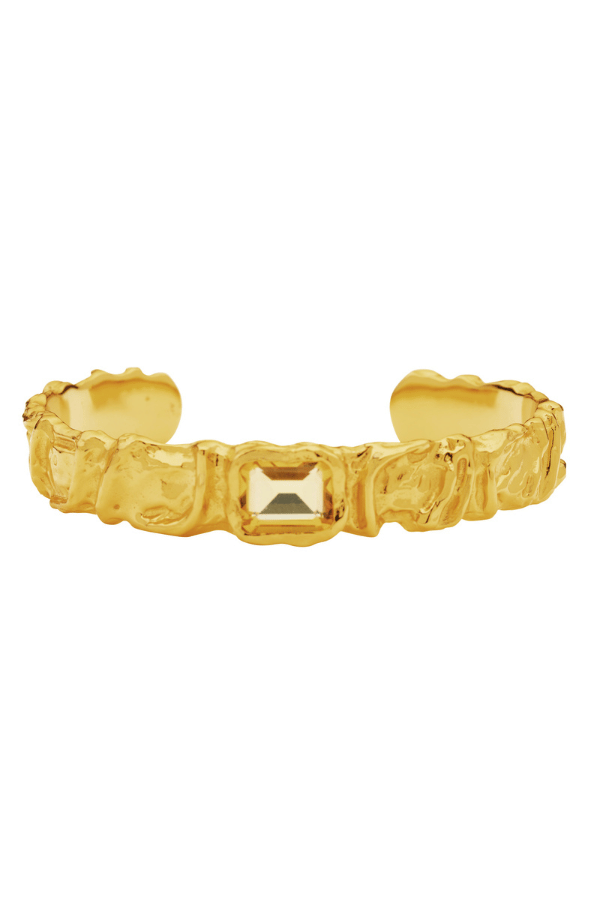 Orchid Bracelet by Amber Sceats, handcrafted in Italy with 24K gold plating and citrine cubic zirconia, a trendy, elegant piece for any occasion.