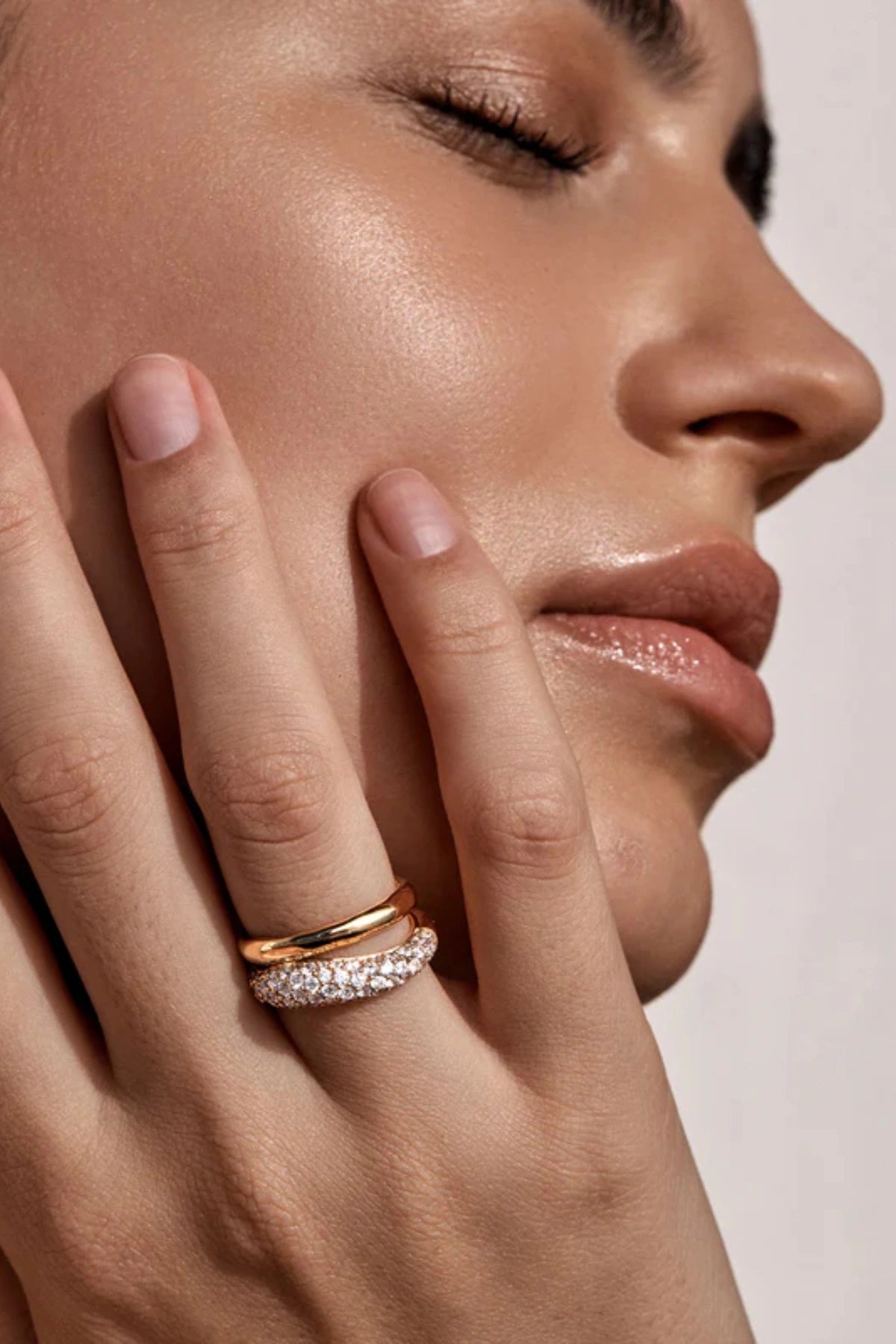Crystal Wave Ring by By Charlotte — an 18k gold vermeil pavé ring with an undulating wave shape, perfect for elegant everyday styling.