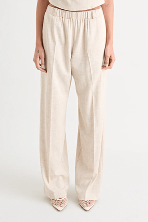 Pino Wide Leg Pant Natural by Pfeiffer, a comfy and stylish wide-leg pant with elastic waistband, perfect for casual or dressy occasions.