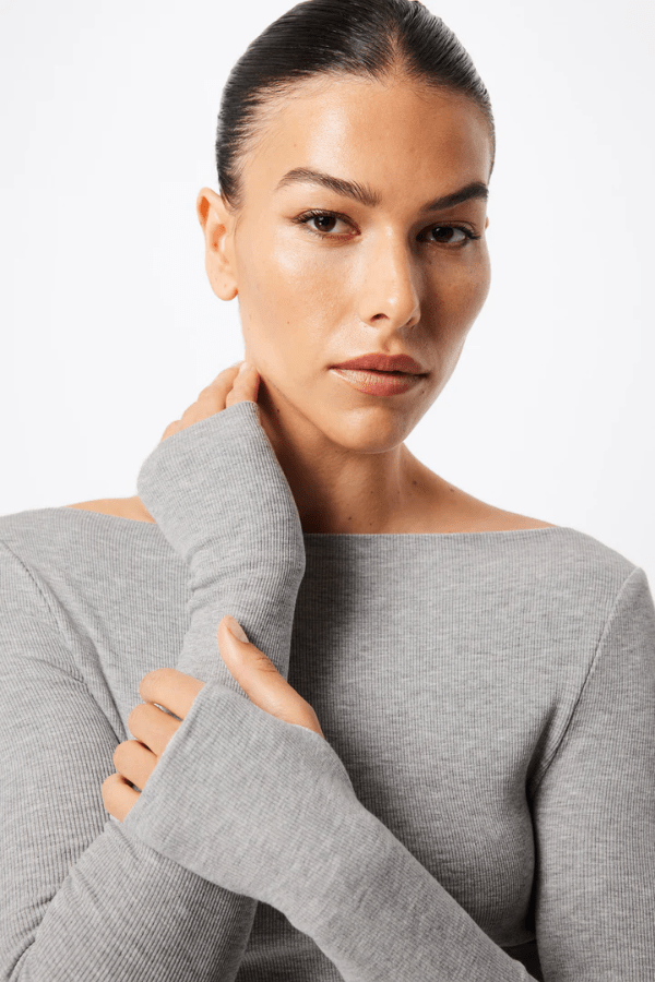 Mossman | Camden Top Grey Marle | Girls with Gems