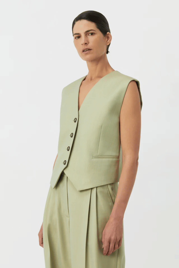 Camilla And Marc | Jaccard Wool Vest Lime Blue M70 | Girls With Gems