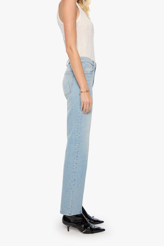 The Newbie Skimp Go Long by MOTHER – straight leg jeans in faded blue denim. Perfect for everyday styling.
