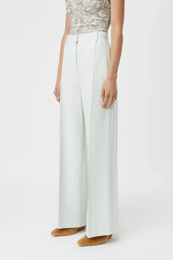 Francis Pant Misty Jade by Camilla and Marc, tailored wide-leg fit with pintuck detail, perfect for polished workdays or chic city styling.