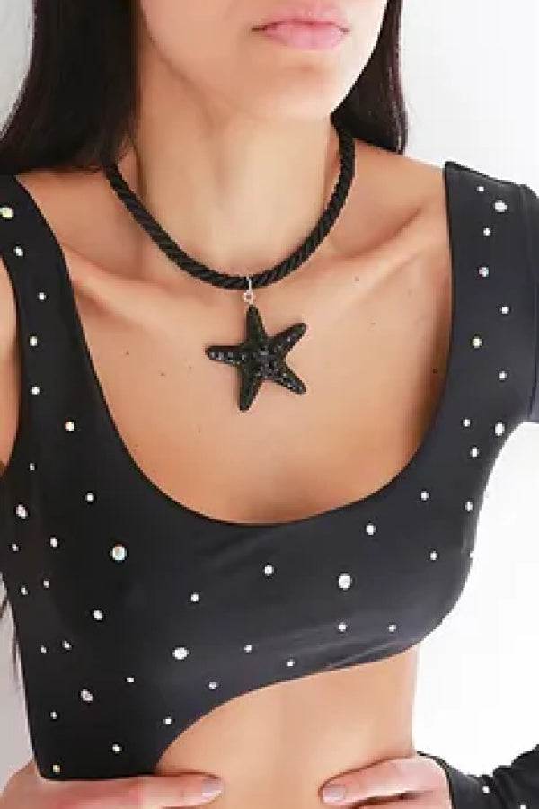Julietta Jewellery | Starfish Choker Black | Girls with Gems