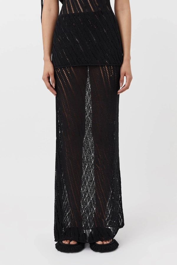Camilla and Marc | Clover Knit Maxi Skirt Black | Girls with Gems