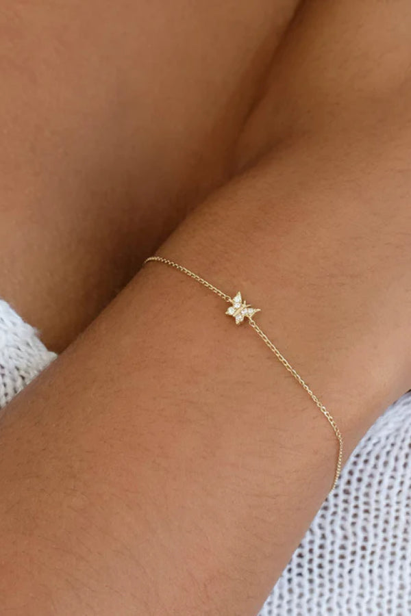 By Charlotte | 14kt Gold Fly With Me Bracelet | Girls with Gems