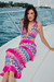 PatBo | Crochet Cut-Out Midi Dress Pink Multi | Girls With Gems