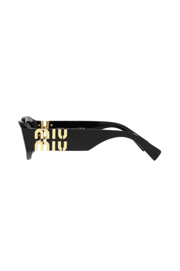 MU 11WS Black W/Dark Grey by Miu Miu - Trendy oval matte black frames with dark grey lenses, lightweight acetate build, perfect for stylish everyday wear.