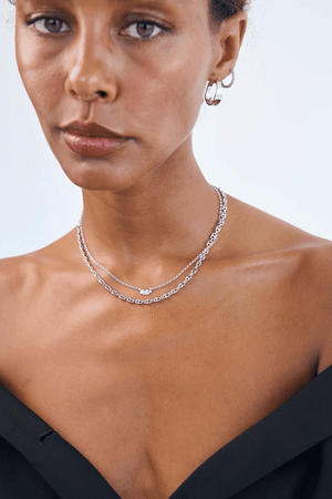 Avant Studio | Priscilla Pave Hoops Silver | Girls with Gems