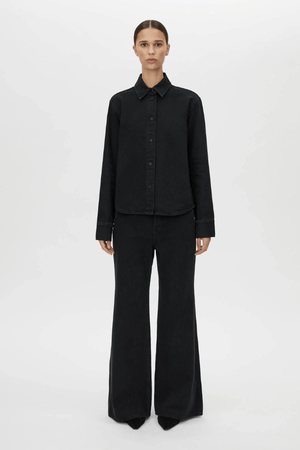 Brynn Denim Jean Inky Black by Camilla and Marc, high-rise flare with smooth contouring and classic detailing, perfect for elevated everyday or dressed-up denim looks.