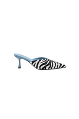 Ella Squire Zebra Suede Heels Zebra/Blue