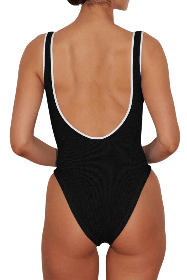 Hunza G | Faye Contrast Swim Black/White | Girls with Gems