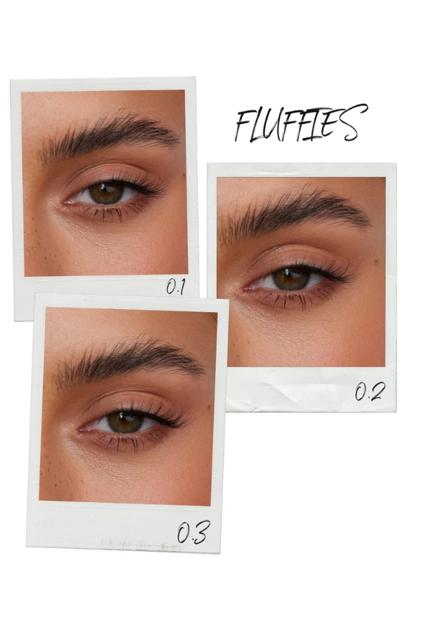 Cluster  Fluffies 0.3 by OWN Beauty Essentials, soft L curl cluster lashes with a 6mm base for a lifted, linear effect. Vegan-friendly, cruelty-free, and perfect for subtle volume and fullness.