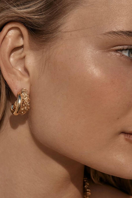 Indio Earrings by Amber Sceats, layered gold hoop earrings, perfect for elevated everyday or evening styling