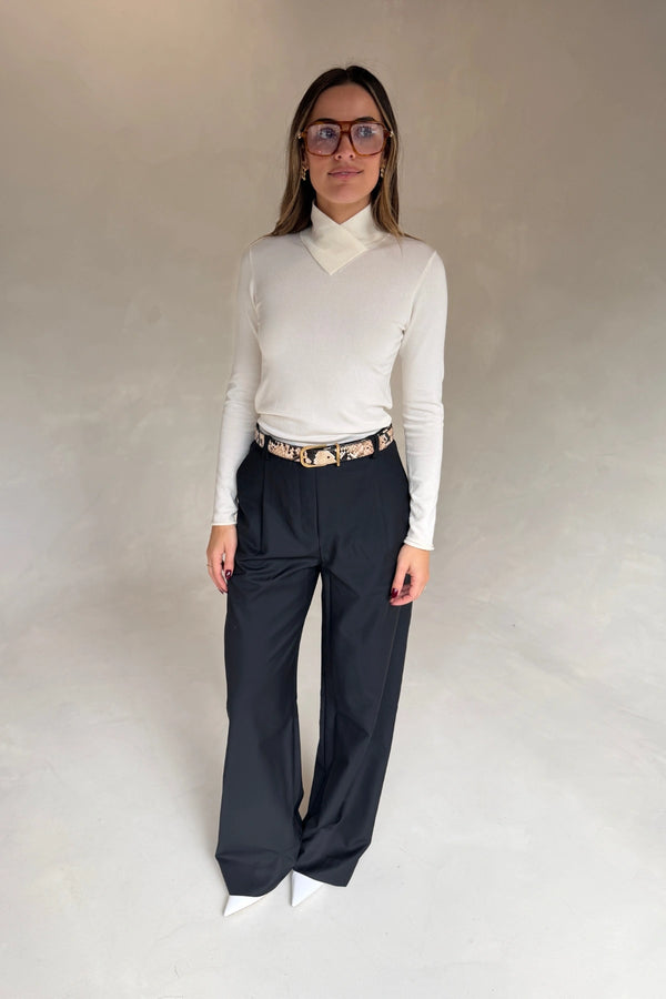 Alexa Tailored Suit Pant Black by Sneaky Link, wide leg tailored pants perfect for office or evening styling