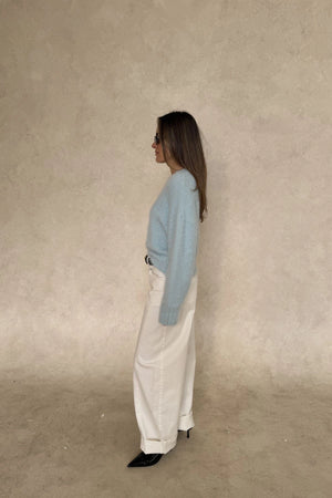 Jaz Mid Rise Barrel Jean White by Sneaky Link, stretch denim barrel jeans with mid rise fit, perfect for elevated everyday styling