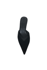 Monroe Suede Heel Black by Sneaky Link — Features a 4cm heel, suede outer, glossy heel, and manmade sole. Fits true to size.
