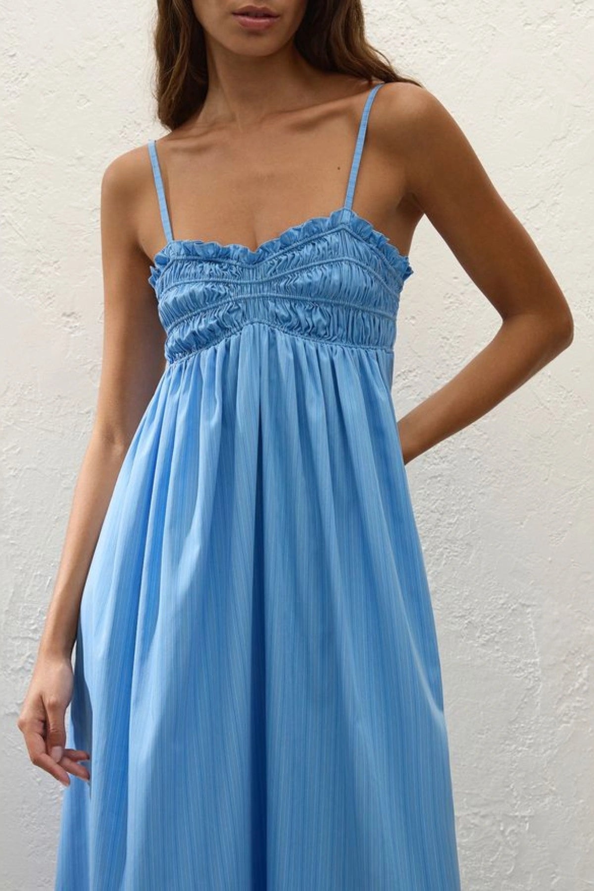 Presa Maxi Dress Mico Pinstripe Azul