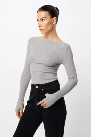 Mossman | Camden Top Grey Marle | Girls with Gems