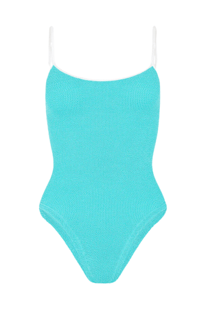Hunza G | Pamela Swim Contrast Aqua | Gils with Gems