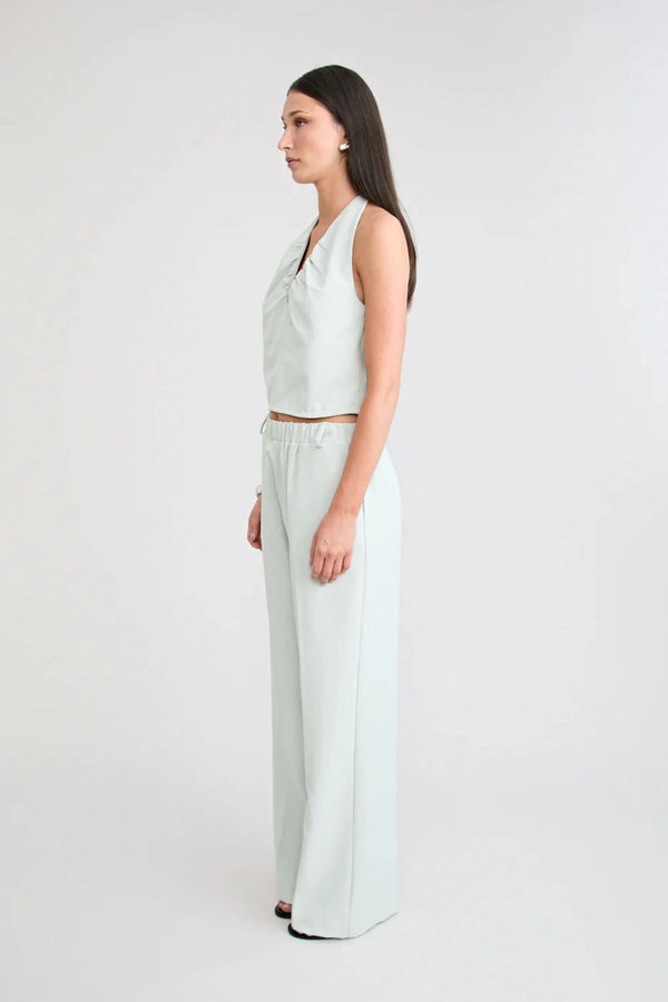 Santo Wide Leg Pant by Pfeiffer, soft tailored wide leg pants with elastic waist, perfect for work or elevated everyday styling