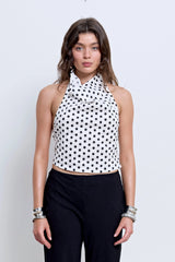 Hallie Backless Top Polka Dot