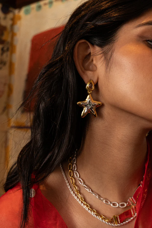 Mountain and Moon | Portia Earring Mixed Metal | Girls with Gems