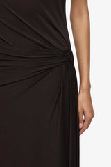 Court Halter Maxi Dress Dark Chocolate