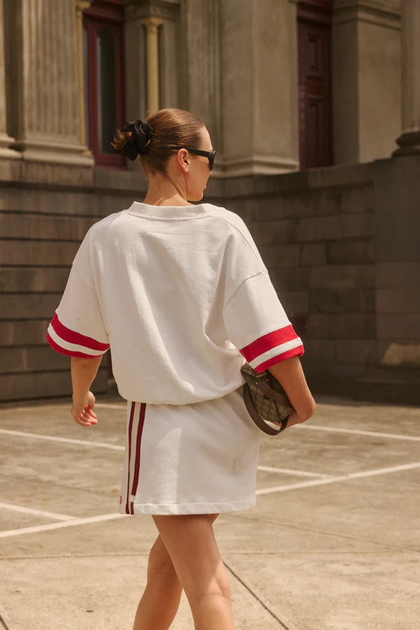 Araminta James | French Tennis Shirt Coconut | Girls with Gems