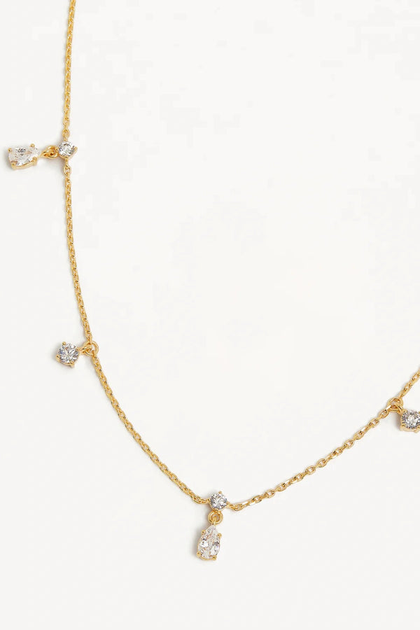 No Rain, No Flowers Choker by By Charlotte, 18k gold vermeil fine chain choker with sparkling cubic zirconias inspired by dewdrops.
