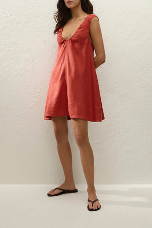 Perla Mini Dress Dusty Tomato