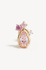 Awaken Love Stud Earrings by By Charlotte – 18k gold vermeil cluster studs with pink cubic zirconias in a delicate floral-inspired design.