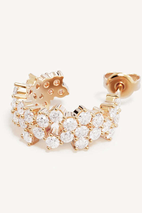 Crystal Dust Hoops by By Charlotte – 18k gold plated hoop earrings with scattered cubic zirconia stones.