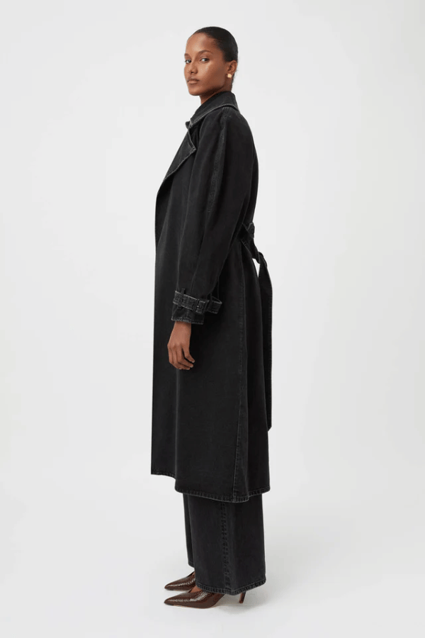 Camilla and Marc | Bea Denim Trench Coat Soft Black | Girls with Gems